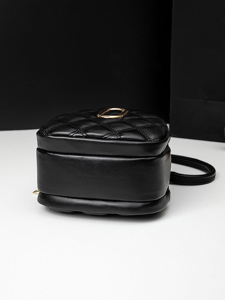 Small Crossbody Bags Diamond Pattern Shoulder Bag with Earphone Hole