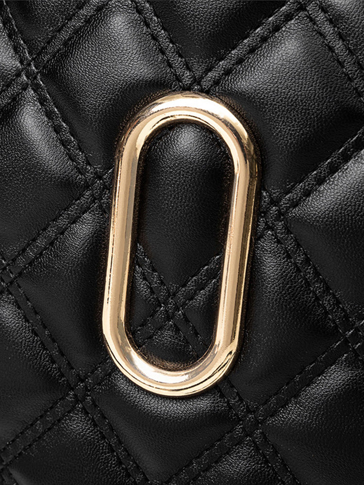 Small Crossbody Bags Diamond Pattern Shoulder Bag with Earphone Hole