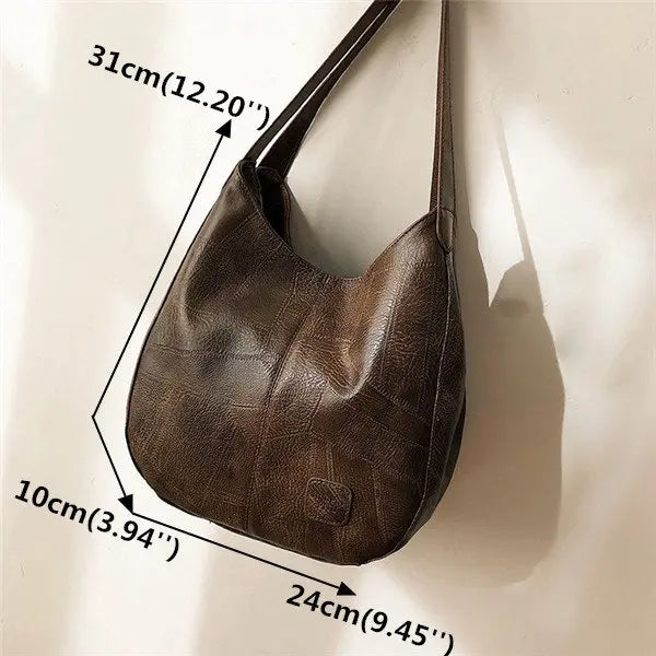 Women Multi-layer PU Leather Casual Shoulder Bag Work Purse