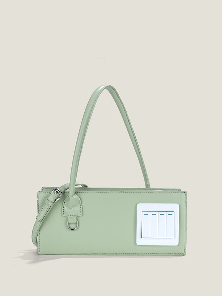 Women's Creative PU Leather Zipper Closure Shoulder Baguette Bags