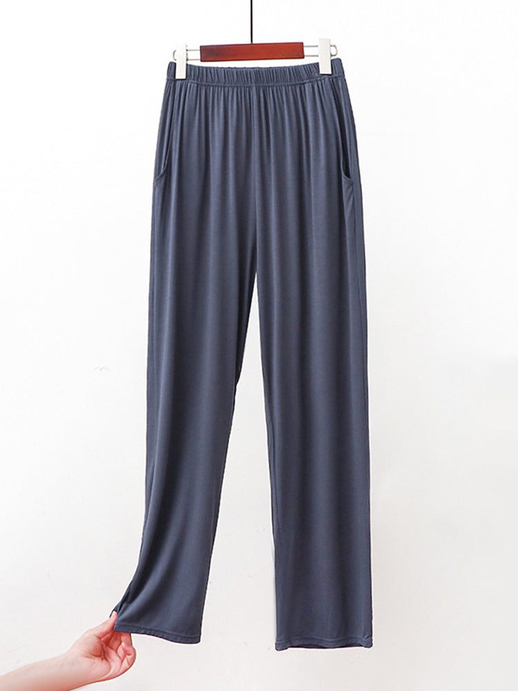 Women Modal Lounge Wide Leg Pants Soft Pajama Bottoms