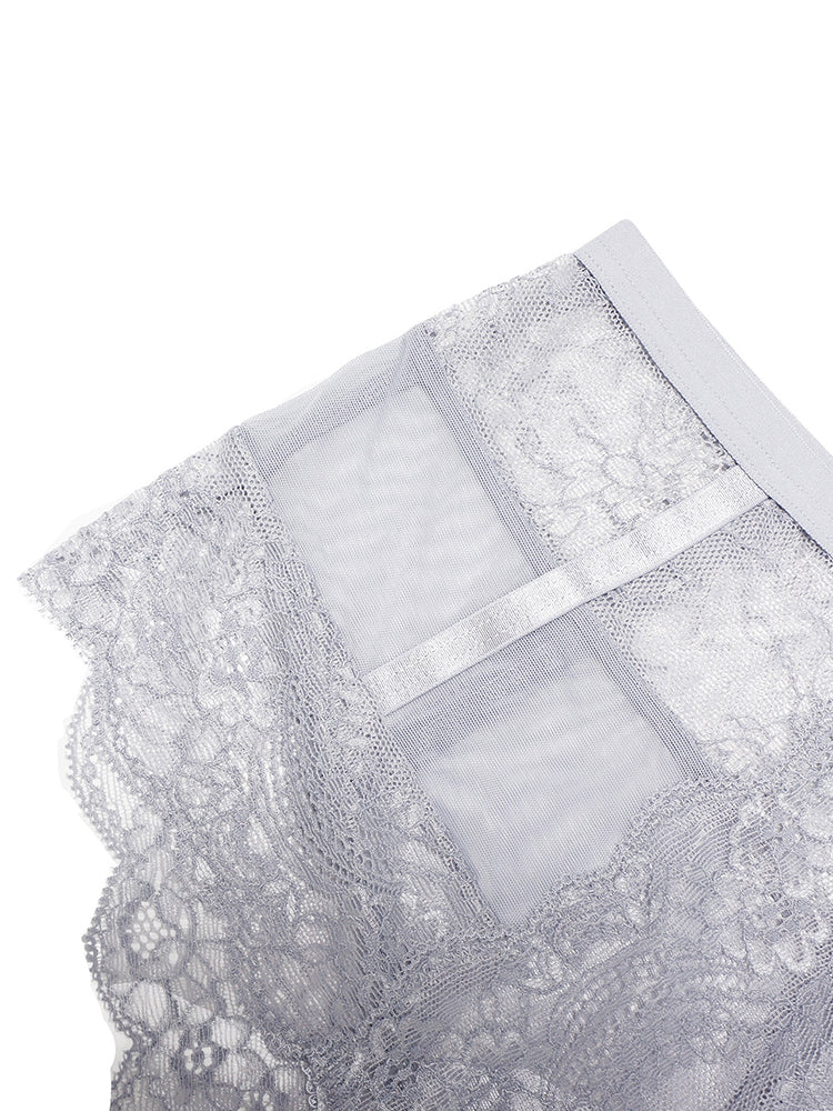 Women's Push Up Sexy Lace Lingerie Bra and Sheer Panties