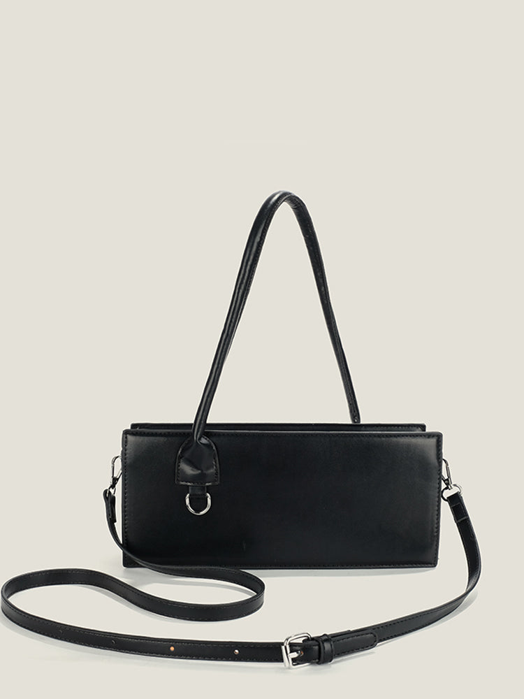 Women's Creative PU Leather Zipper Closure Shoulder Baguette Bags