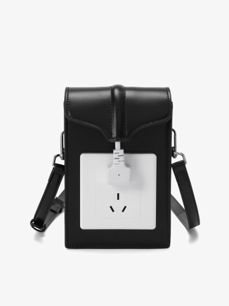 Creative Socket Shaped PU Mini Clutch Purse Crossbody Bag
