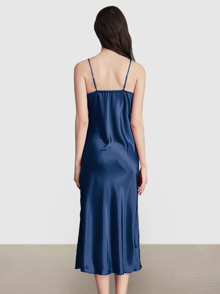 Sexy Sleeveless Satin Nightgowns Loungewears Midi Dresses