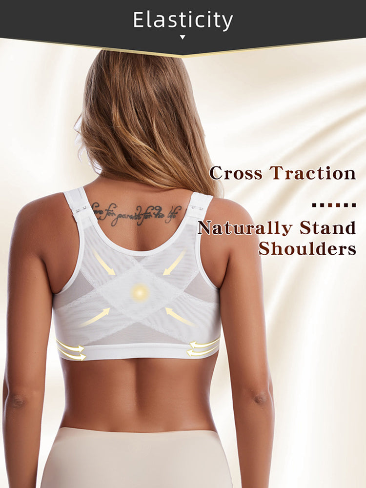 Front Closure Sports/ Yoga Bra with Adjustable Shoulder Straps