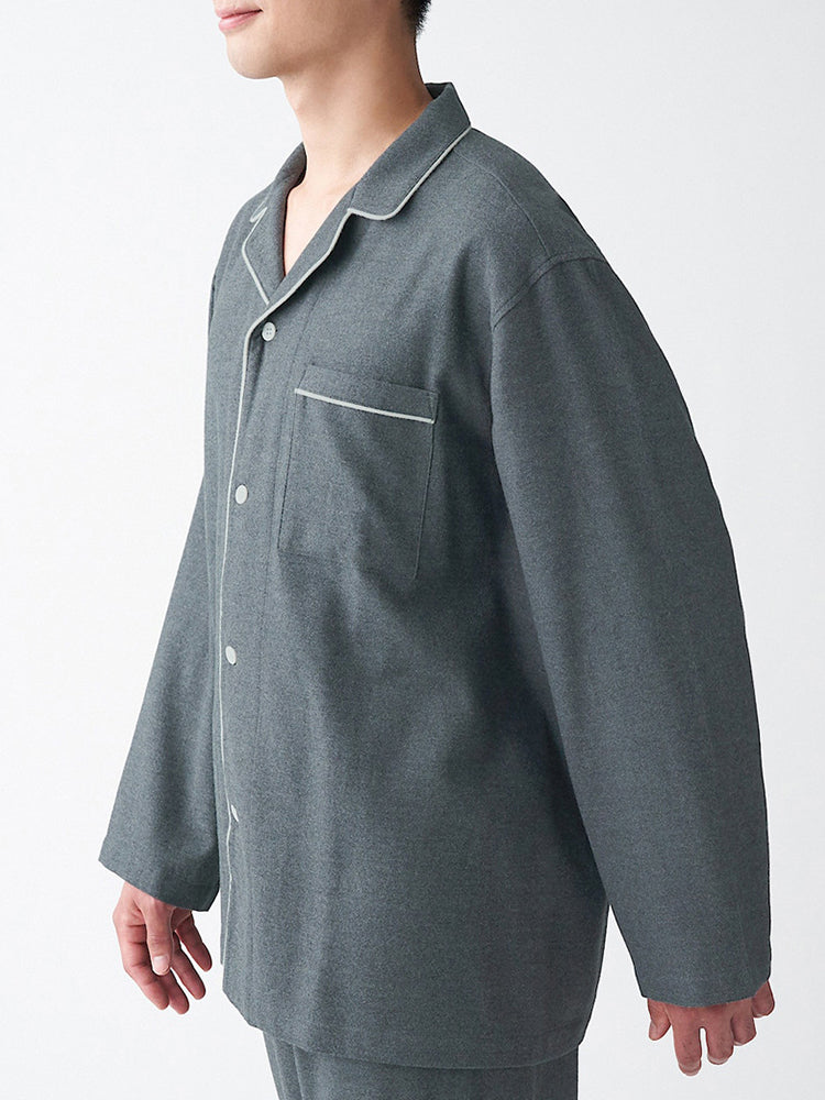 Cotton Plaid Pajamas Set Long Sleeve Sleepwear for Men&Women