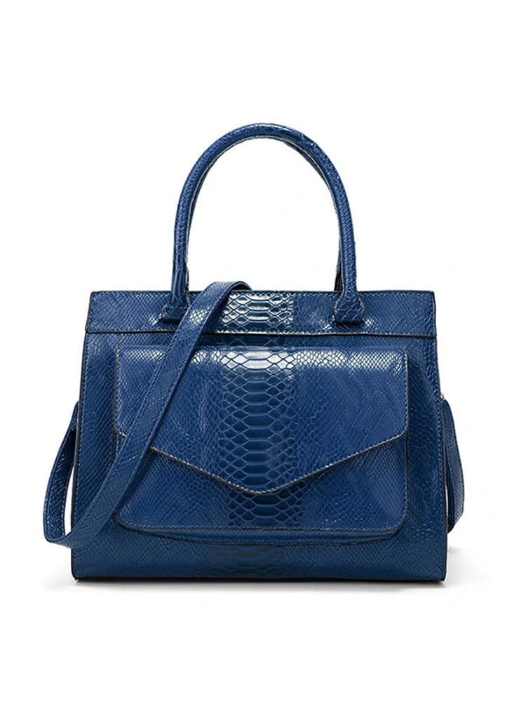 Women Snake Pattern Tote Bag Casual Large Capacity Crossbody Bag