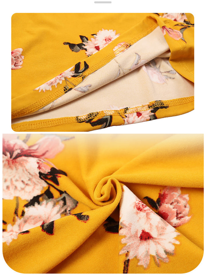Women Plus Size Long Sleeve Printing Soft Pajamas Set