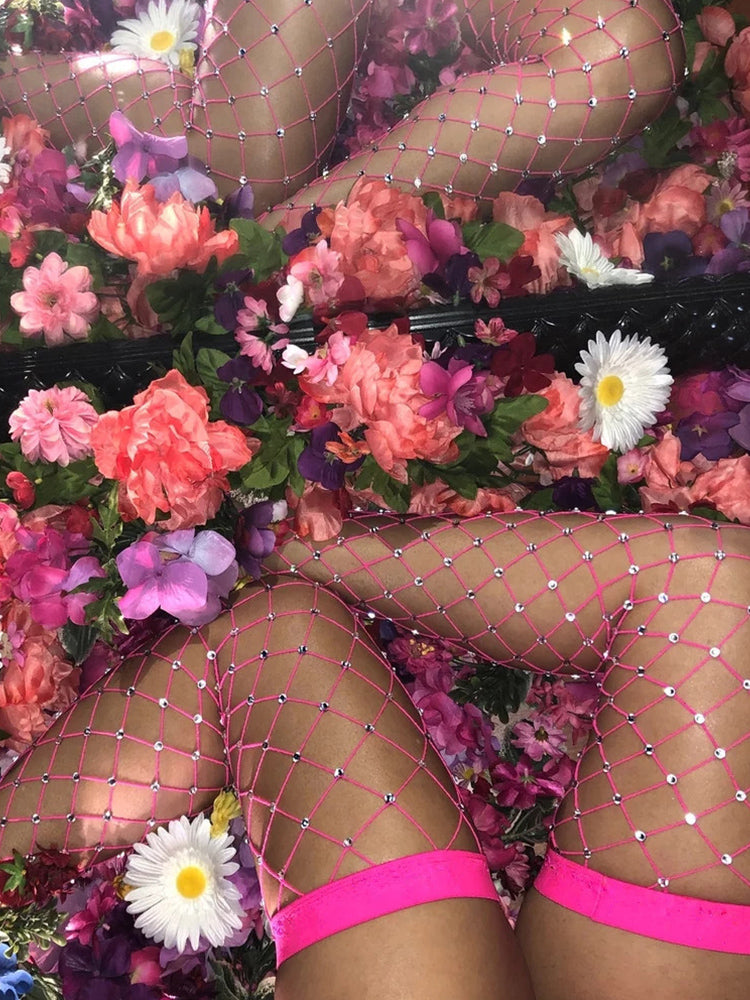 Sexy Sequined Vibrant Fishnet High Stockings