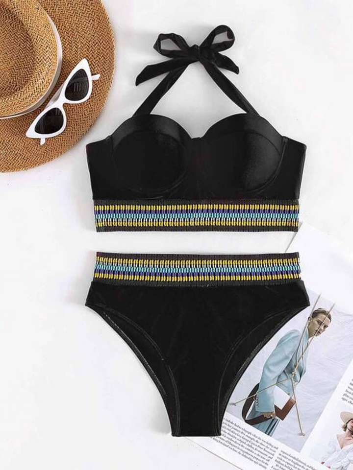 Women Marble Print Ruched Underwire Backless Quick Dry Bikinis