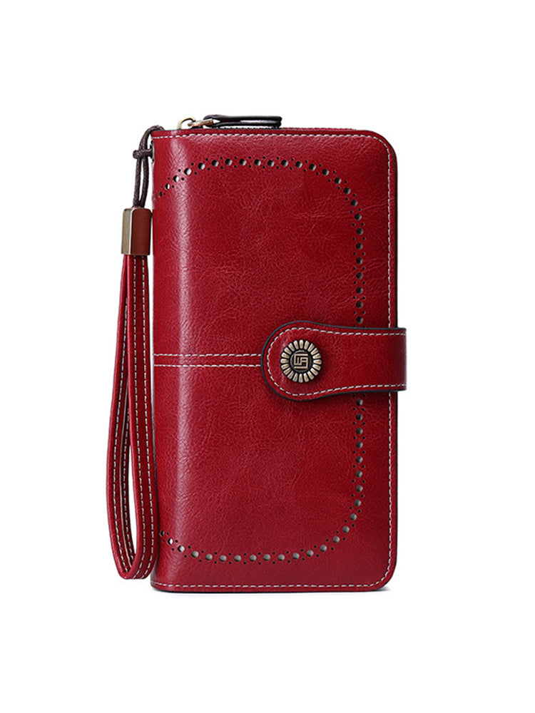 Women's PU Leather RFID Flap Wallet Clutch Organizer