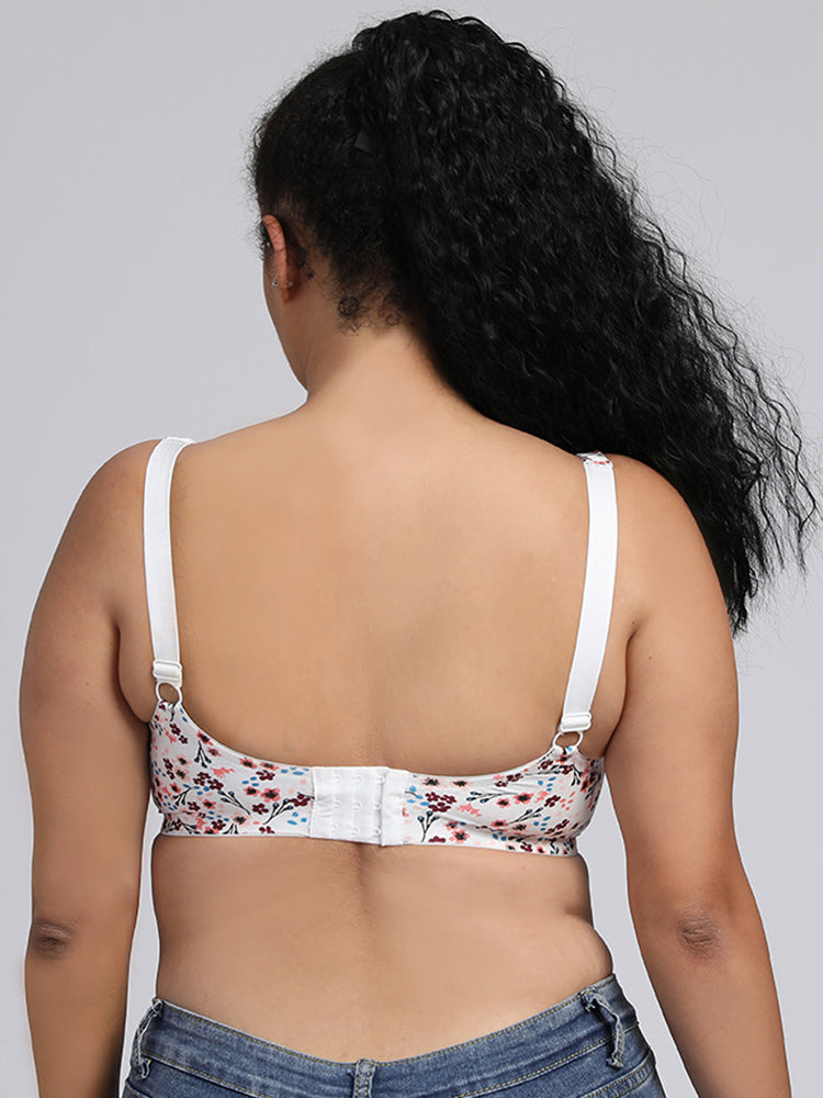 Comfort Cotton Floral Minimizer Underwire Bra