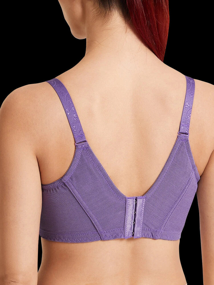 Breathable Lace Full Coverage Soft Wire Support Bra