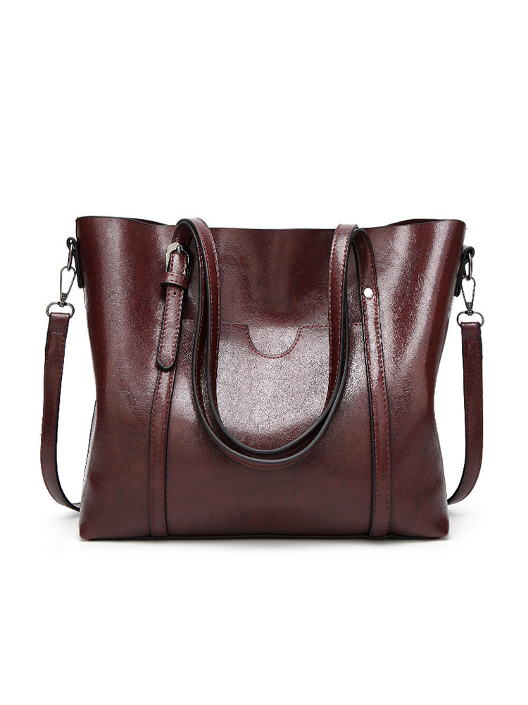 Vintage PU Leather Handbags Shoulder Satchel Bags with Purse Organizer