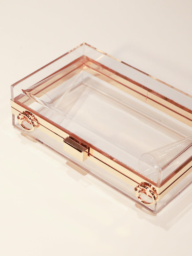 Transparent  Acrylic Box Evening Clutch Bag Clear Purse