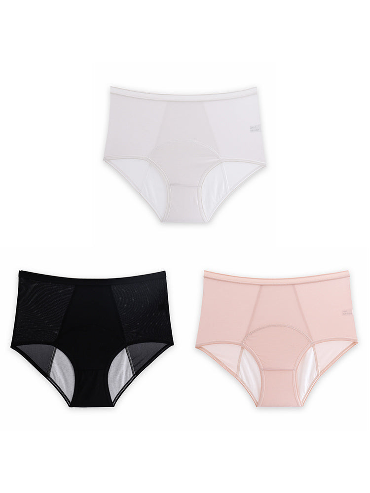 3-Pack Women's Soft Breathable Plus Size Period Panties
