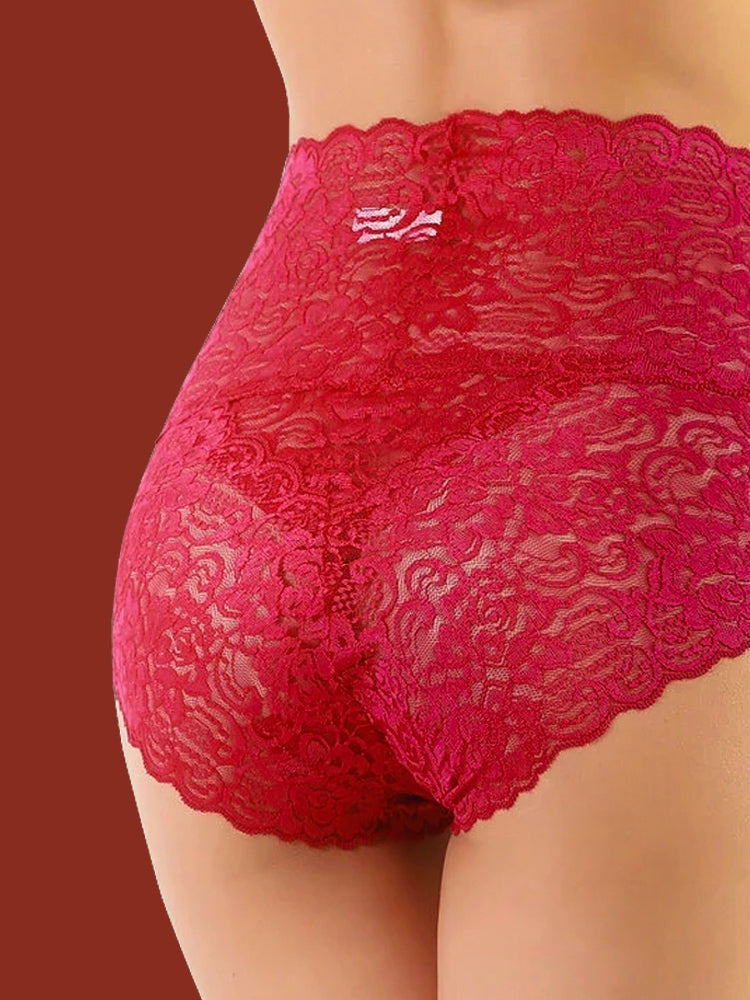 4-Pack High Waisted Lace Cotton Butt Lifter Sexy Panties