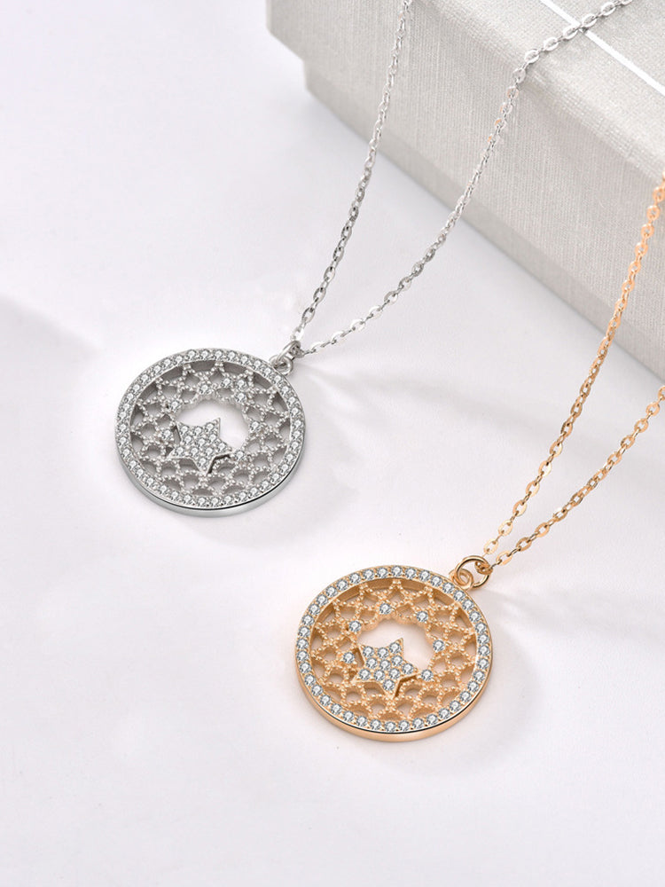 Classic Star Circle Pendant Necklace