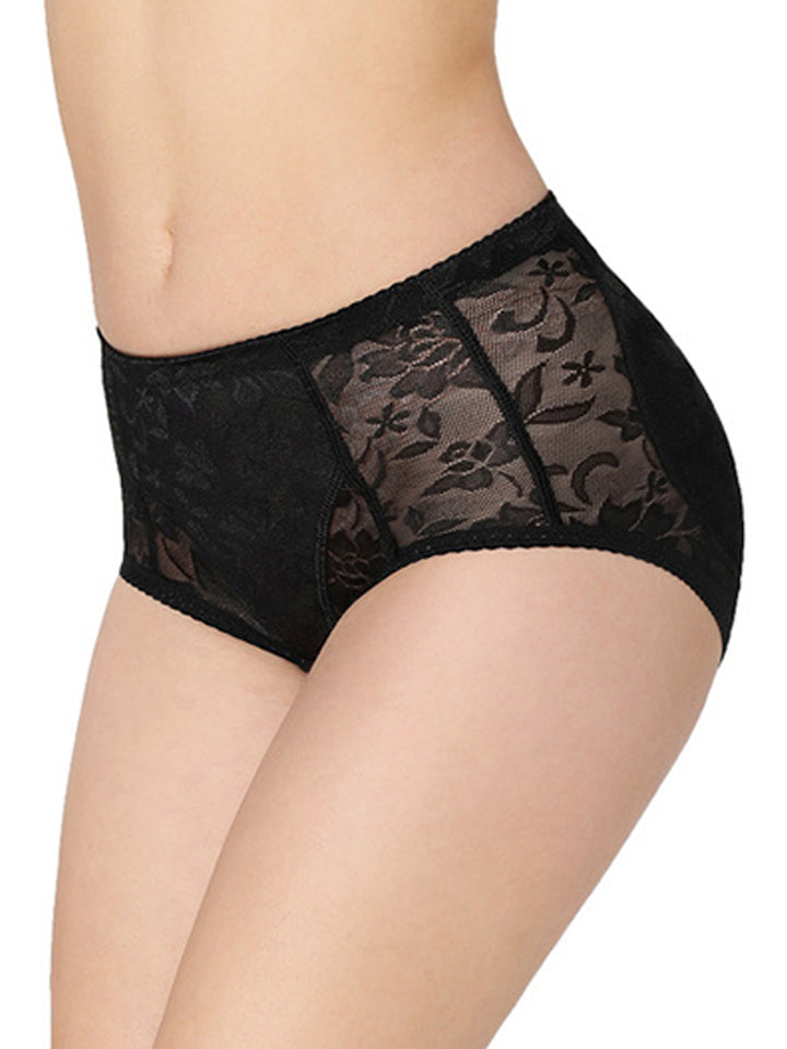 Sexy Floral Butt Lifter Panty Boy Shorts with Padded