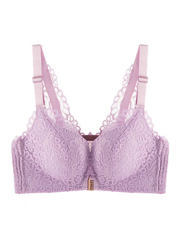 Sexy Lace Front Close Wireless Demi cup bras