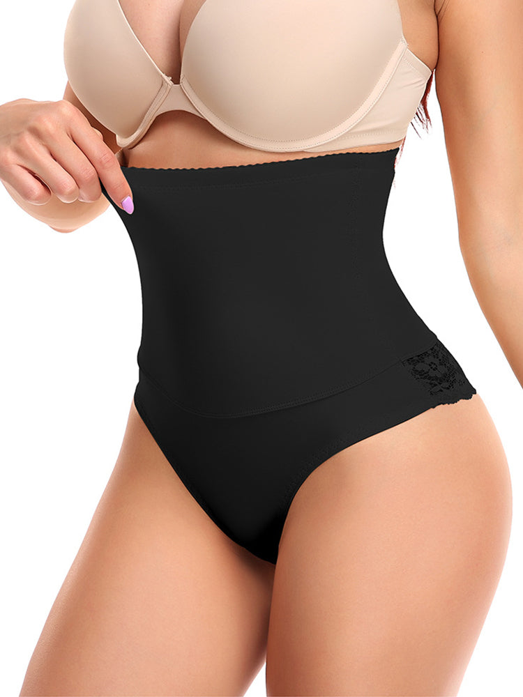 Seamless High Waist Tummy Control Lace Butt Lift Shaper Shorts