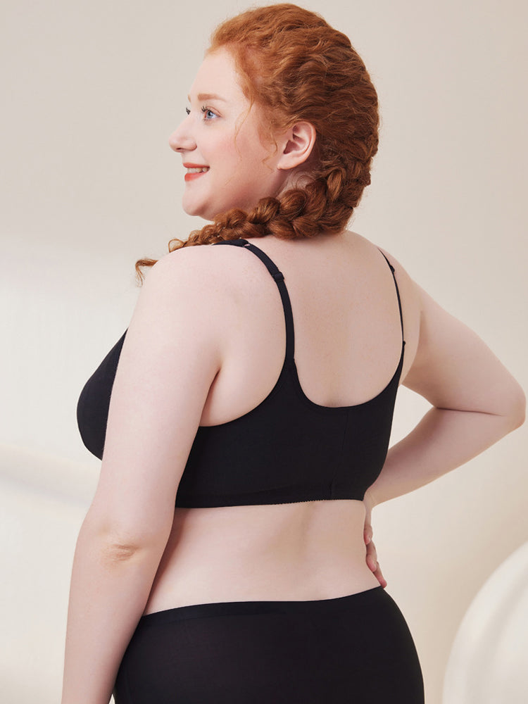 Women Comfort Wireless Cotton Front Close Bra