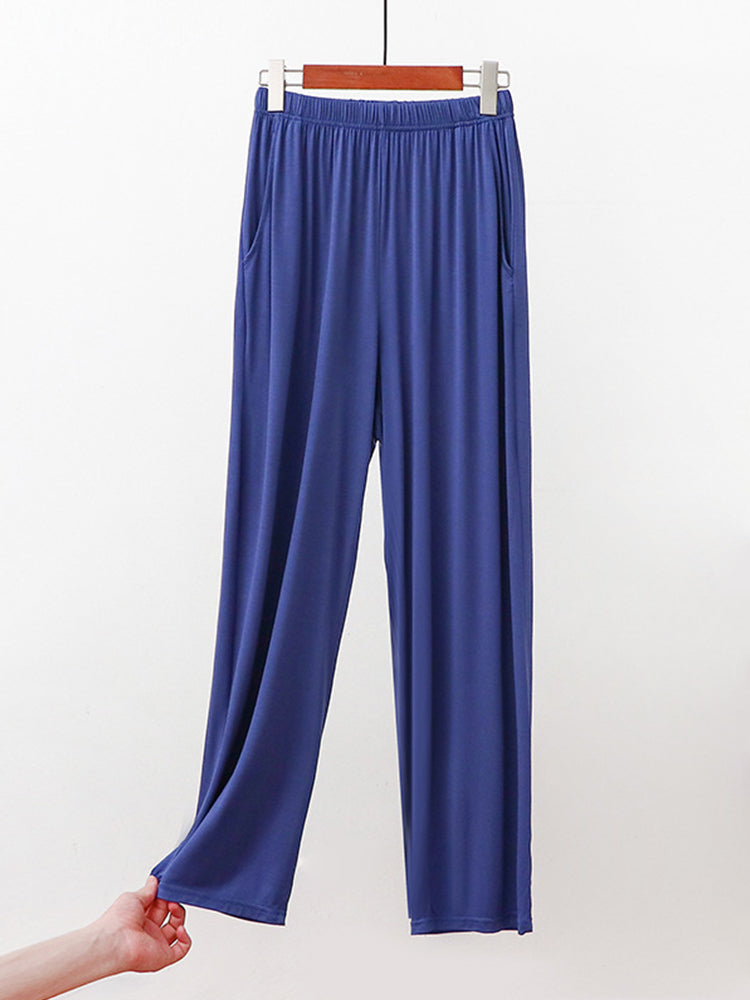 Women Modal Lounge Wide Leg Pants Soft Pajama Bottoms