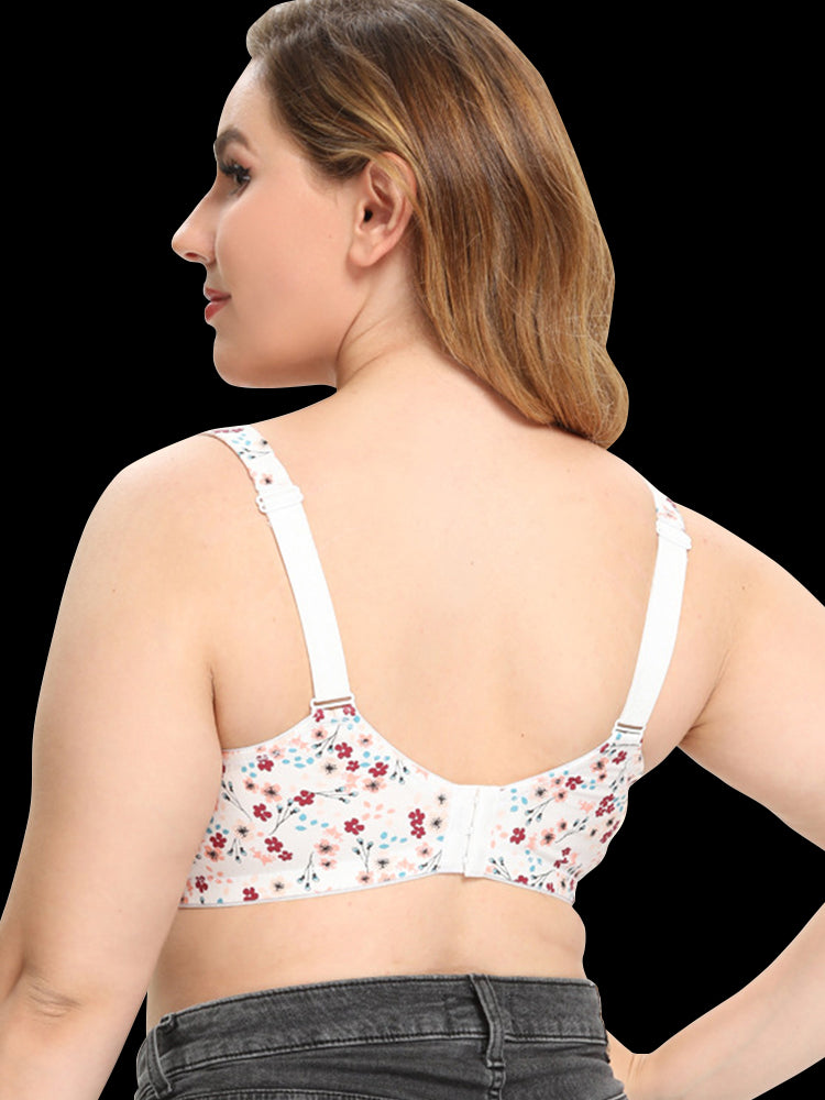 Comfort Cotton Floral Minimizer Underwire Bra