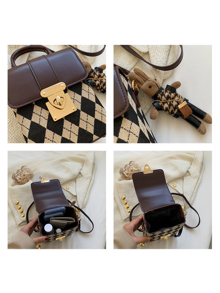 Women's Crossbody Bag Small Purse with Cute Pendent