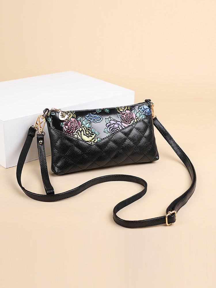 Women's PU Leather Floral Wallet Ladies Clutch Purse