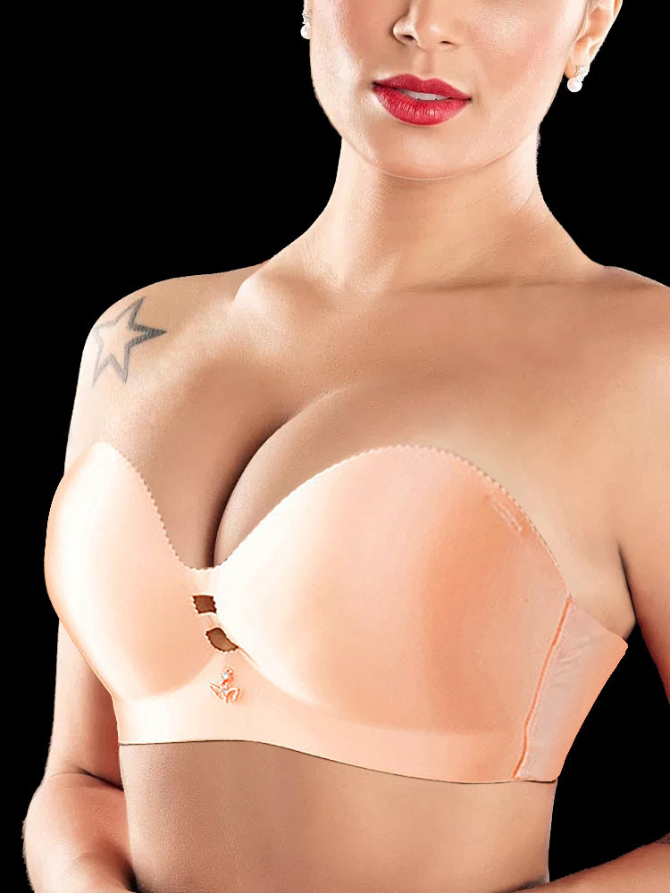 Sleek Strapless Wireless Bra with Removable Shoulder Strap