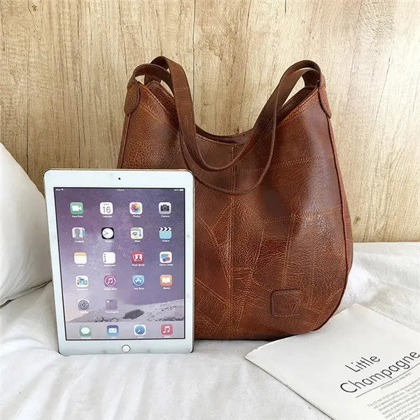 Women Multi-layer PU Leather Casual Shoulder Bag Work Purse