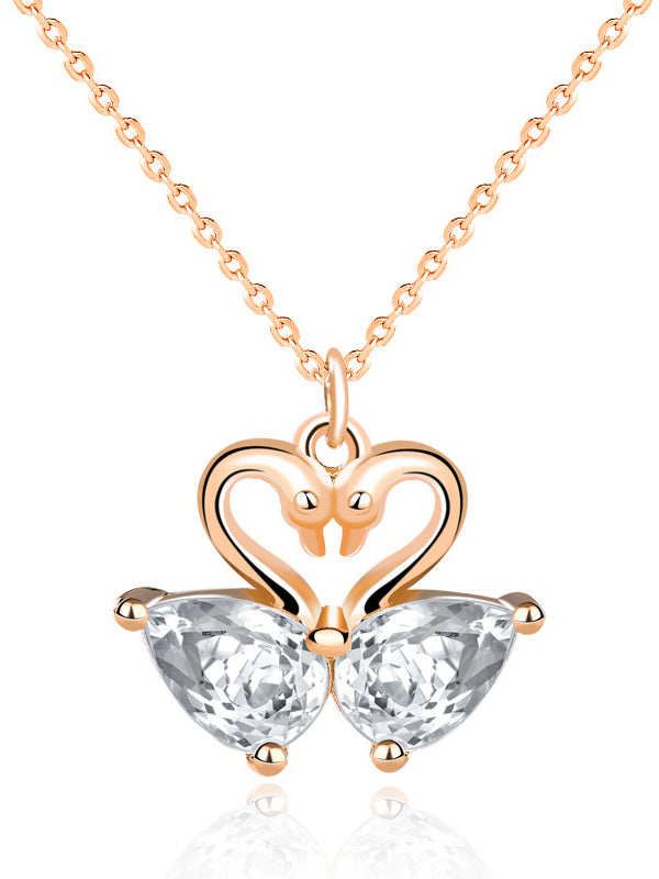 Swan Love Sterling Silver Necklace