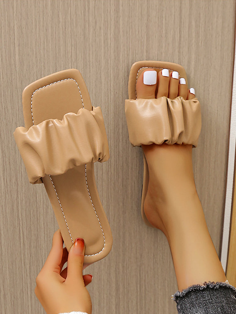 Women's Summer Open Toe Slip Flat Sandals