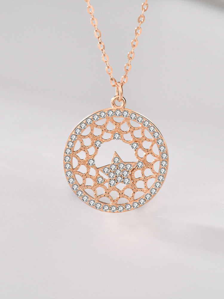 Classic Star Circle Pendant Necklace