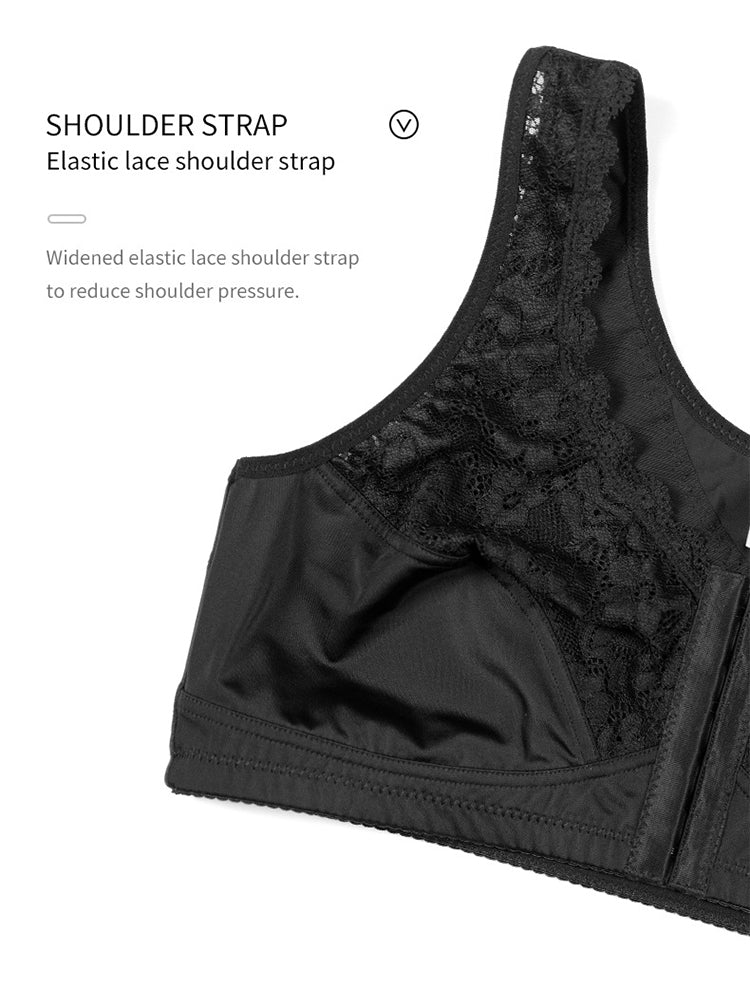 Lace Floral Wireless Magic Lift Front Closure Bras