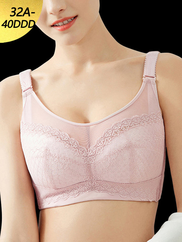 Lace Sexy Full Figure Thin Breathable Wireless Bra