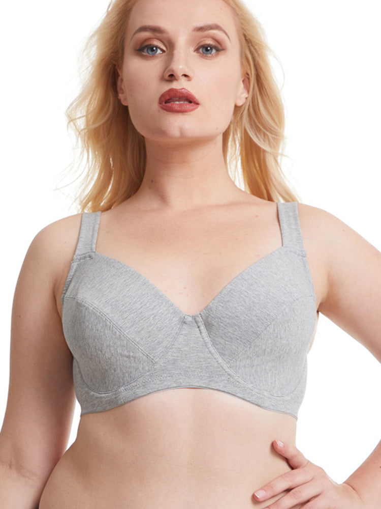 Comfort Cotton Floral Minimizer Underwire Bra