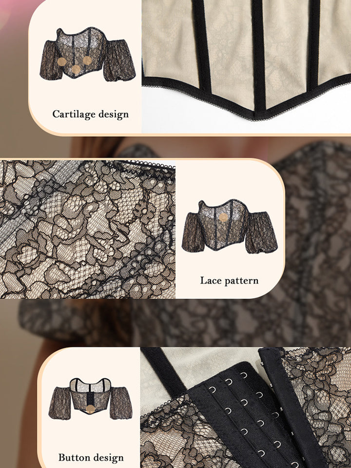 Retro Sexy Women Lace Cartilage Vest Corset