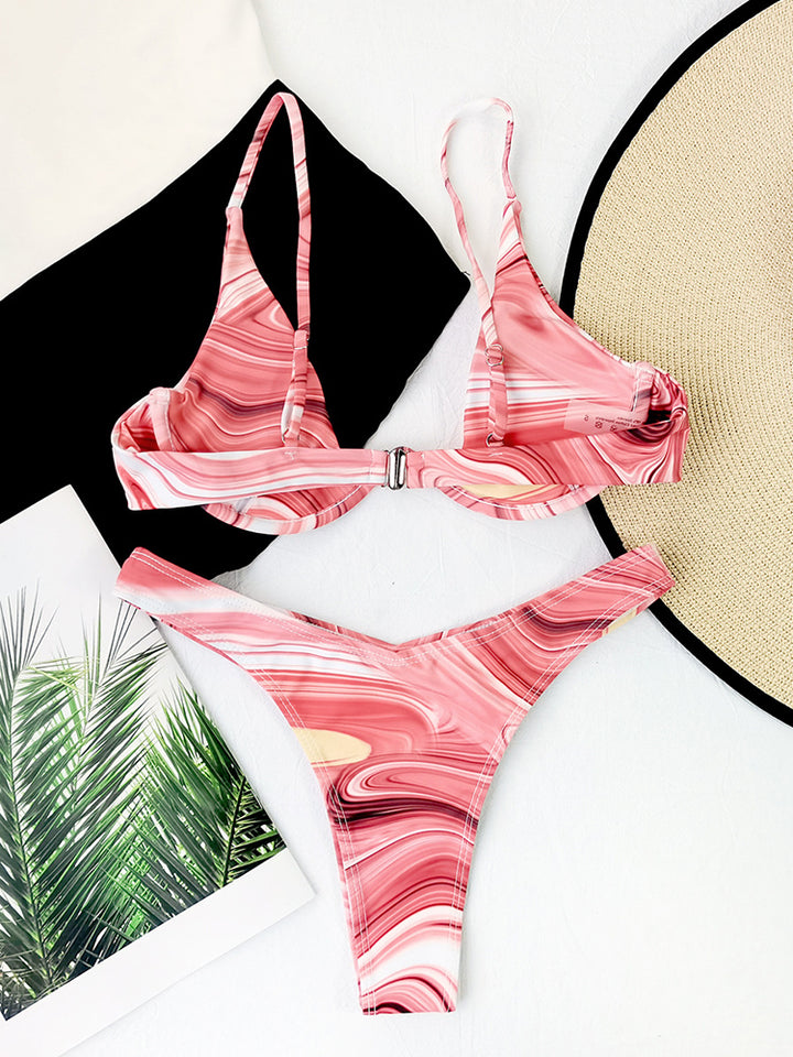 Gradient Colour Sexy Push Up Beach Bikini Set