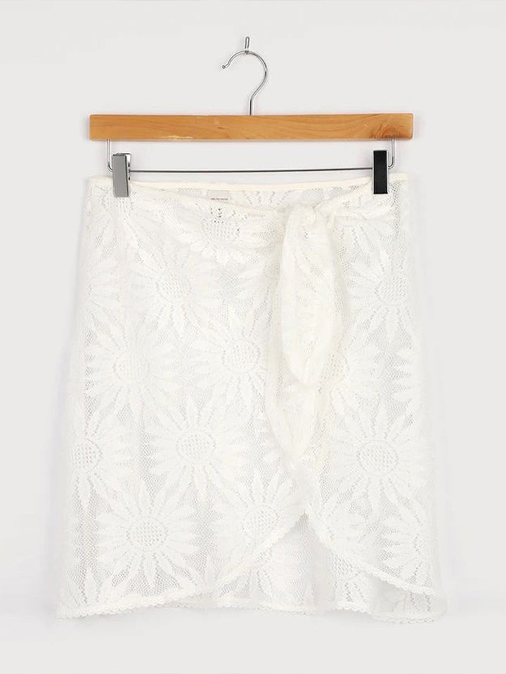 Beach Cutout Floral Wrap Skirt Bikini Swimsuit Cover Ups