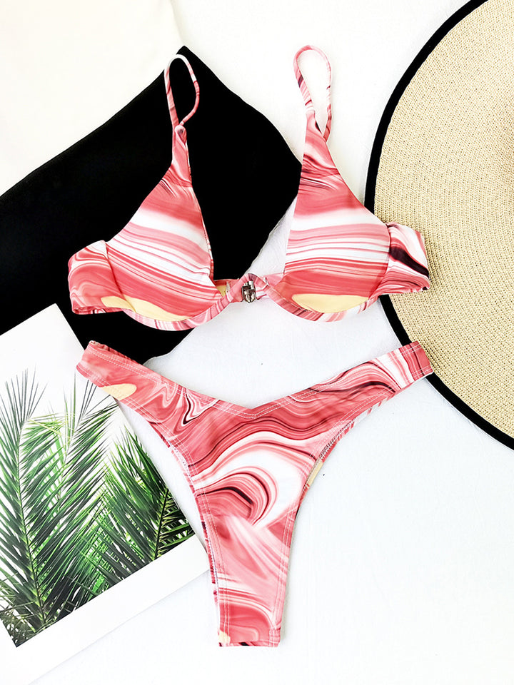 Gradient Colour Sexy Push Up Beach Bikini Set