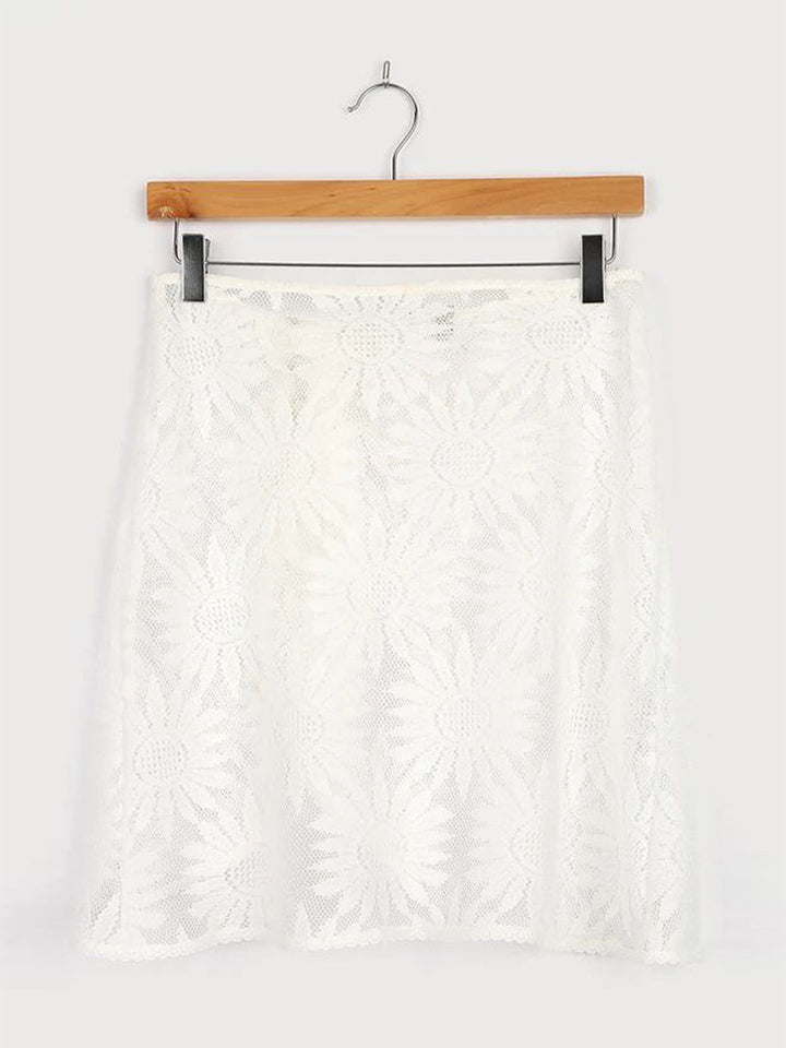 Beach Cutout Floral Wrap Skirt Bikini Swimsuit Cover Ups