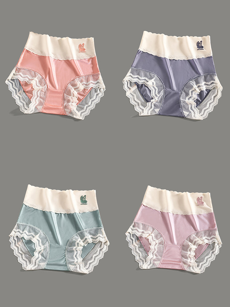 4-Pack High Waist Thin Breathable Antibacterial Panties
