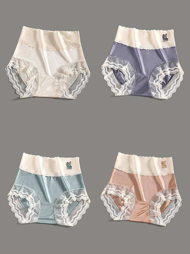 4-Pack High Waist Thin Breathable Antibacterial Panties