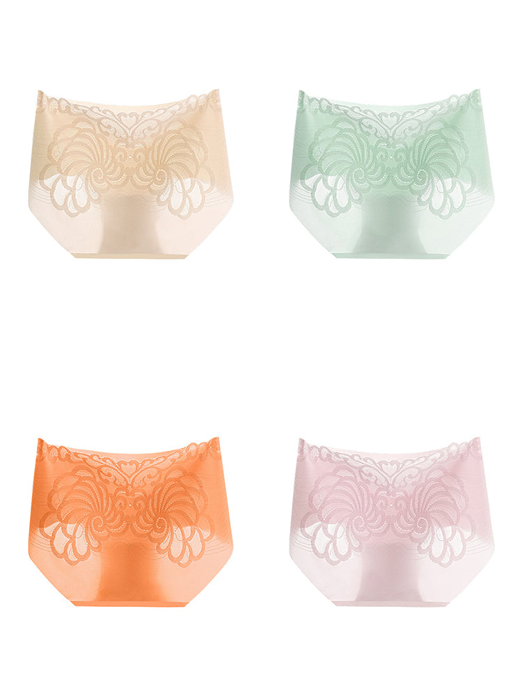 Breathable Hollow Angel Wings Lace Seamless Panties