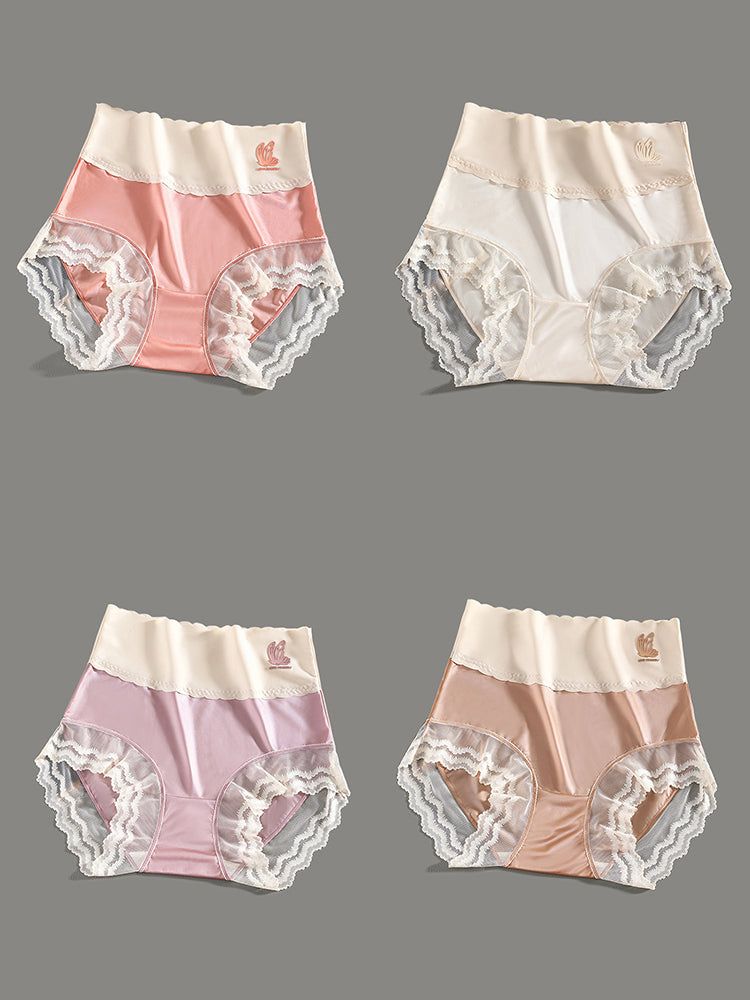 4-Pack High Waist Thin Breathable Antibacterial Panties