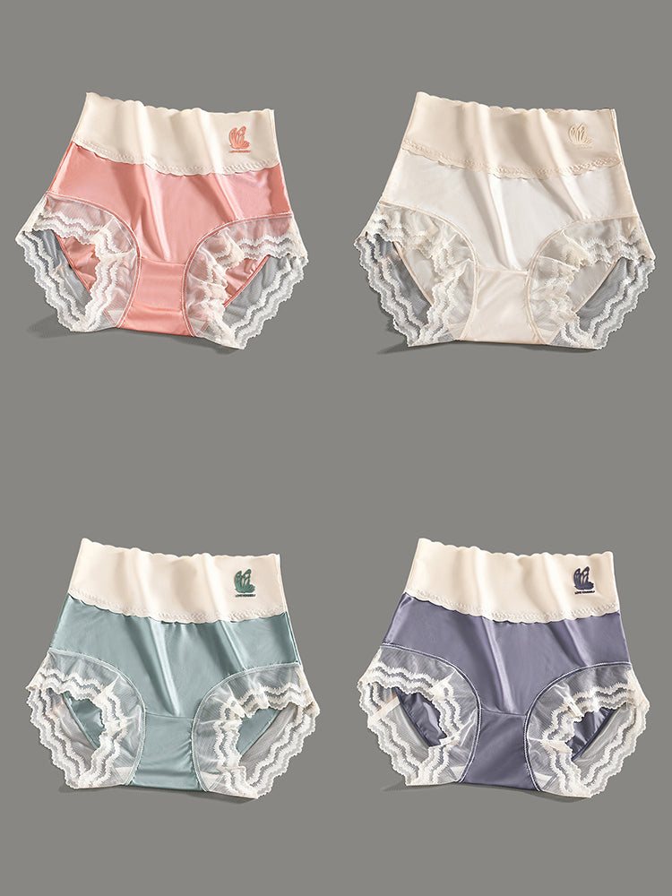 4-Pack High Waist Thin Breathable Antibacterial Panties