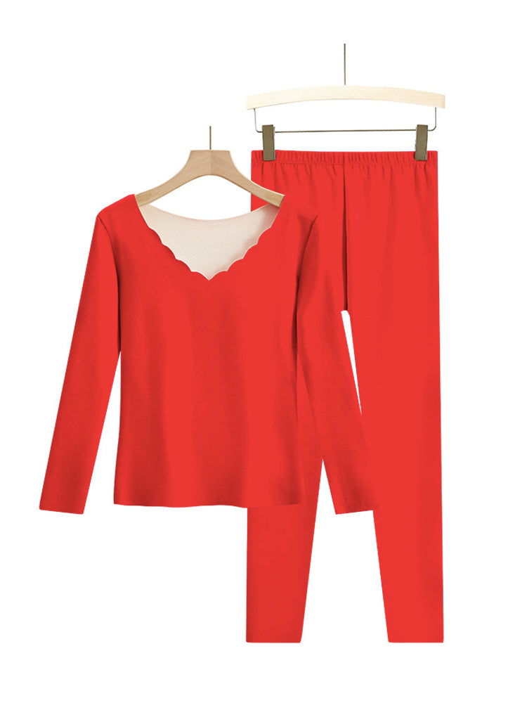Seamless Base Layer Dralon V-neck Thermal Set